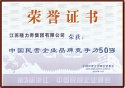 中國民營企業品牌競爭力50強